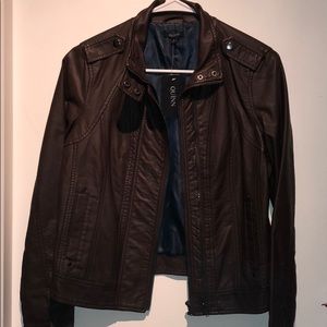 Women’s Faux Brown Leather Jacket